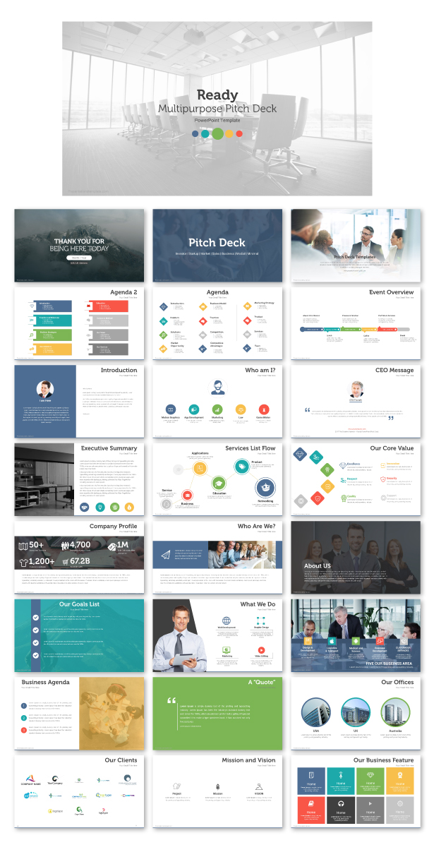 Ready | Pitch Deck Multipurpose Powerpoint Template - 1
