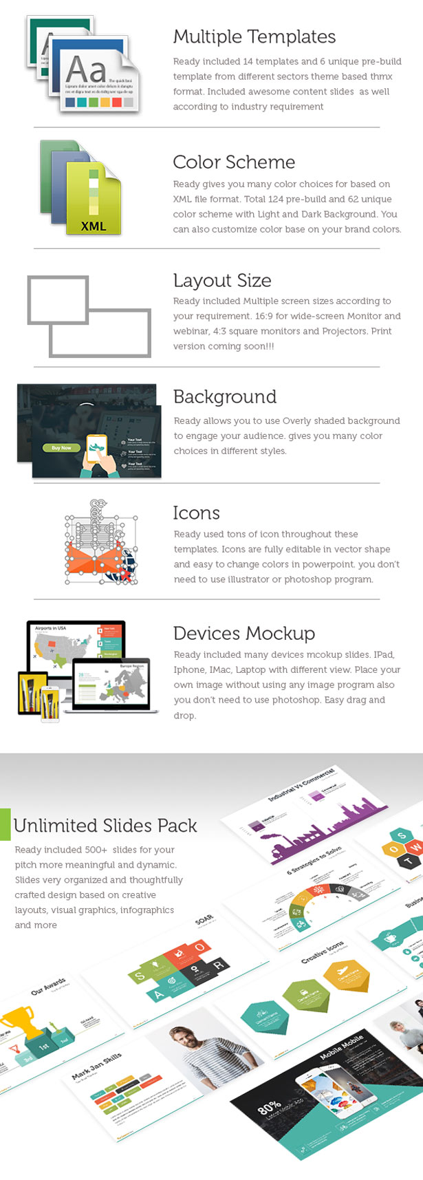 Powerpoint Mockup, Powerpoint freatures