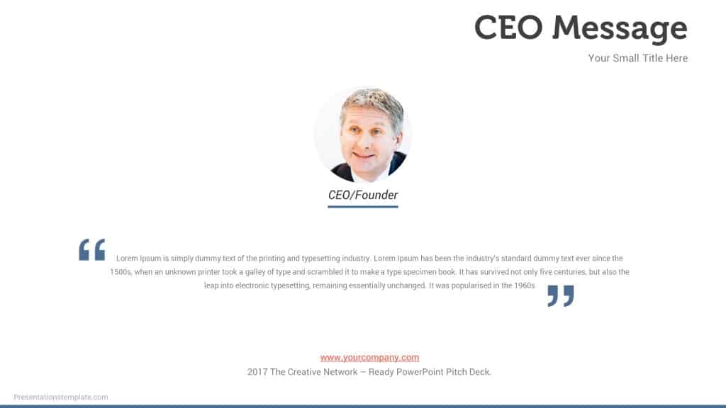 CEO Message powerpoint slide