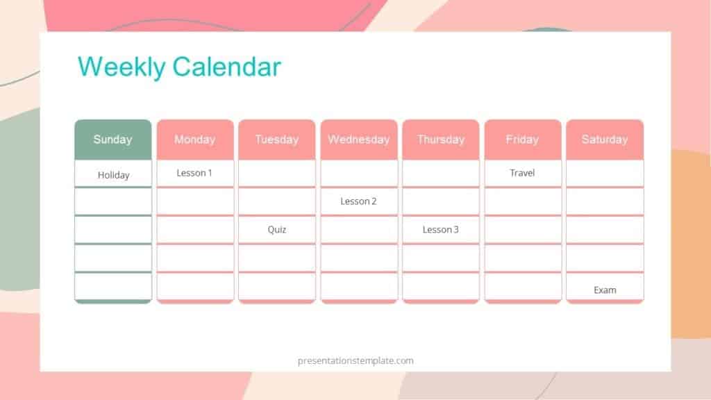 School Weekly Planner google slides template Download free