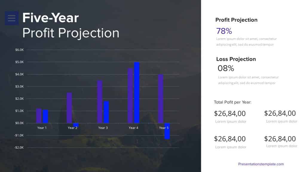 Fiver year Projection financial Planing example