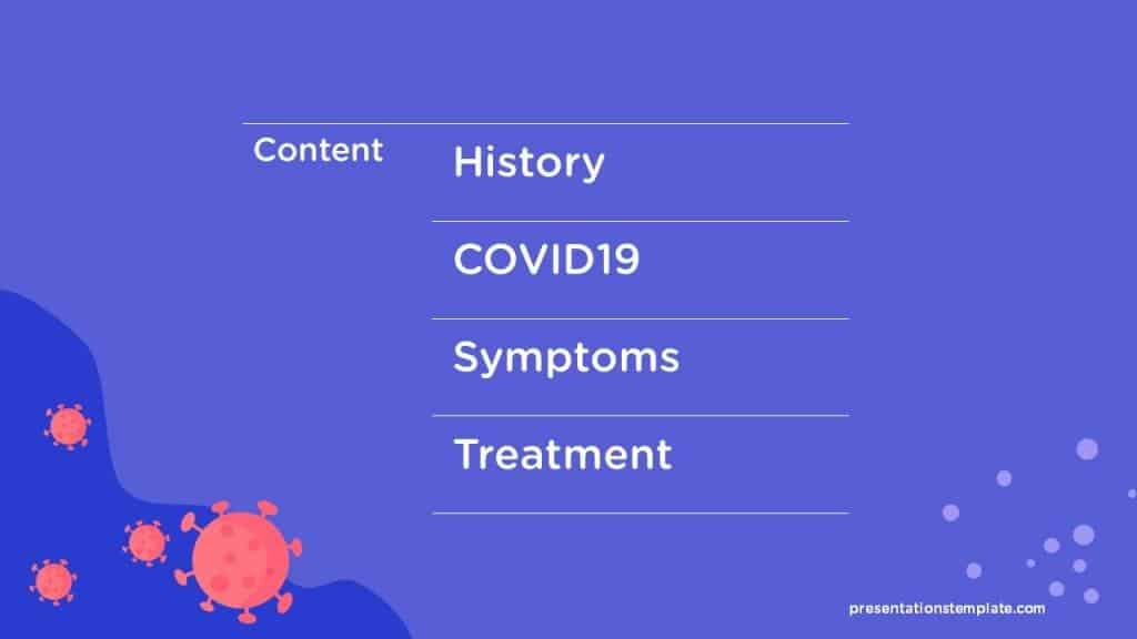 free coronavirus presentation template table of content