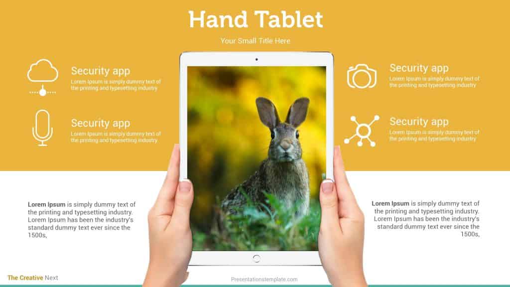 tablet with hand