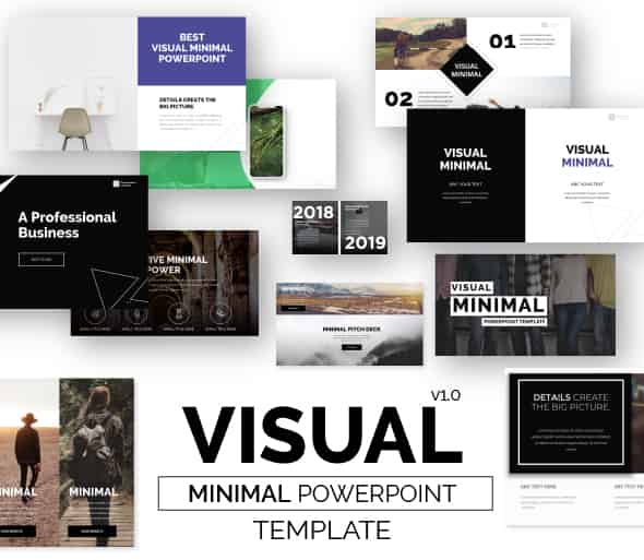 Visual Powerpoint Presentaiton, Visual Minimal Powerpoint Minimalist presentation