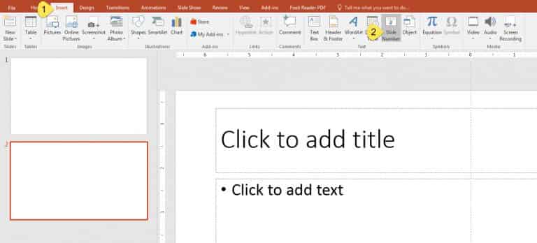 powerpoint insert page number slide master
