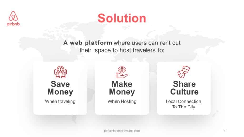 airBnB Pitch deck Solution slide AirBnb Pitch Deck Free Download