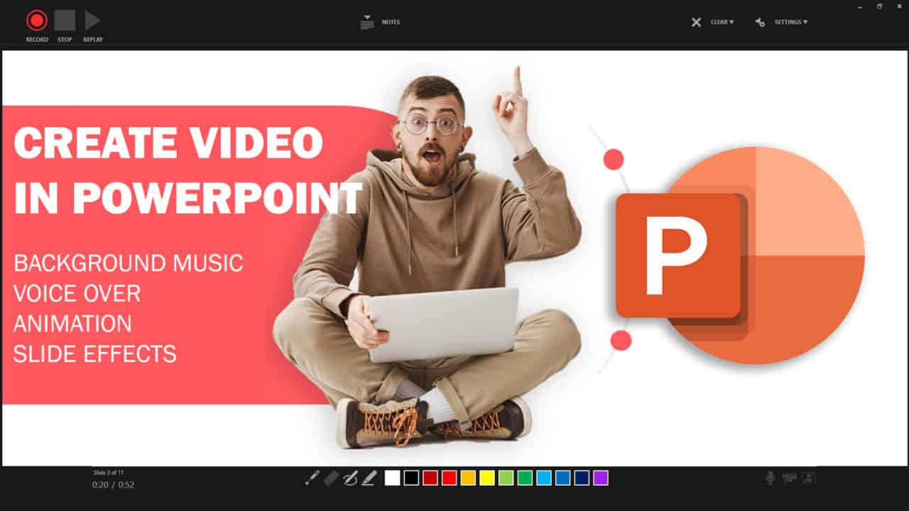 PPT to Video | How to Make an video in Powerpont | voice over animation tranistion background music , slide effects