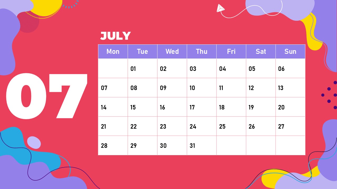 July 2025 calendar - 2025 July Calendar